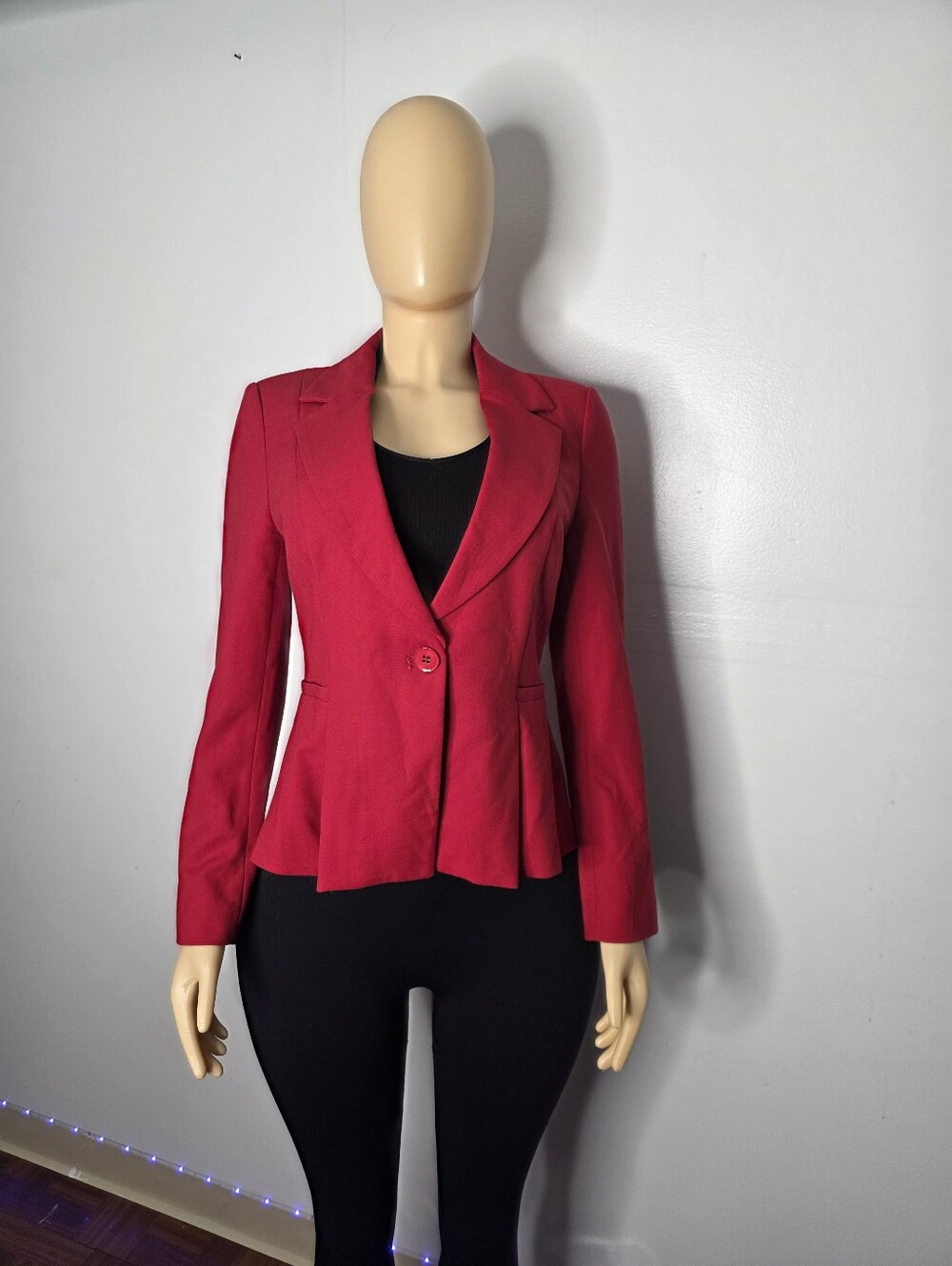 Black White Women's Red Long Sleeves Blazer Size US/4